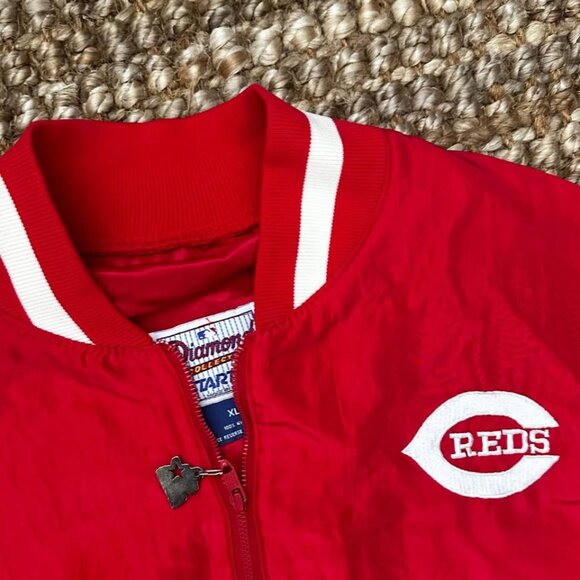 VTG Starter Diamond Collection Windbreaker Jacket Cincinnati Reds USA MLB XL - Picture 1 of 9